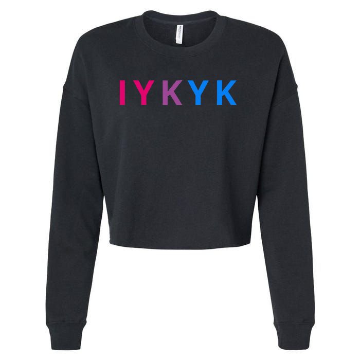 Iykyk Funny Bisexual Lgbtq Pride Subtle Lgbt Bi I Y K Y K Cropped Pullover Crew