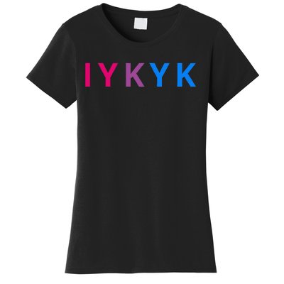 Iykyk Funny Bisexual Lgbtq Pride Subtle Lgbt Bi I Y K Y K Women's T-Shirt