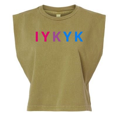 Iykyk Funny Bisexual Lgbtq Pride Subtle Lgbt Bi I Y K Y K Garment-Dyed Women's Muscle Tee