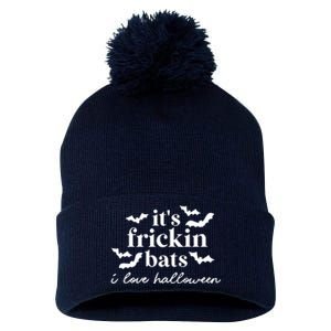 It’S Frickin Bats Ilove Halloween Pom Pom 12in Knit Beanie