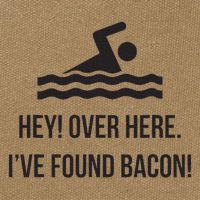I've Found Bacon! Funny Swimmer , Bacon Lovers Cotton Canvas Backpack