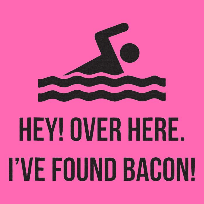 I've Found Bacon! Funny Swimmer , Bacon Lovers Stripe Pom Pom Beanie