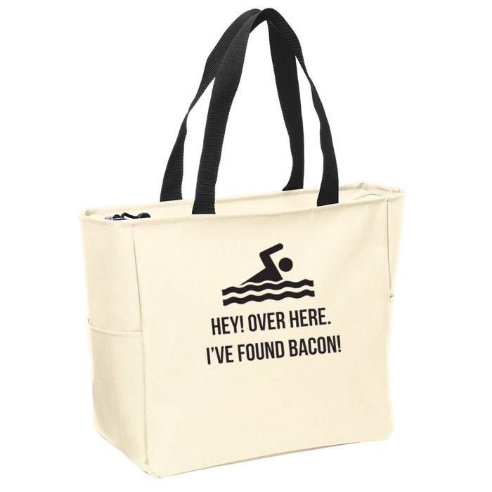 I've Found Bacon! Funny Swimmer , Bacon Lovers Zip Tote Bag