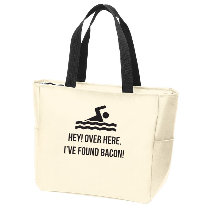 I've Found Bacon! Funny Swimmer , Bacon Lovers Zip Tote Bag