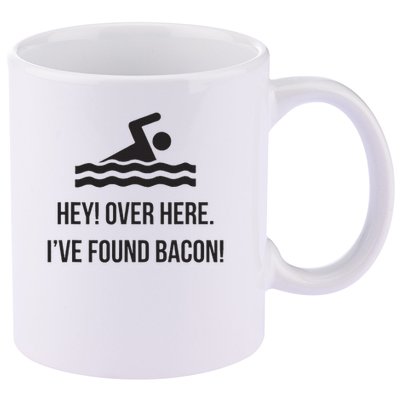 I've Found Bacon! Funny Swimmer , Bacon Lovers 11oz C Handle Ceramic Mug