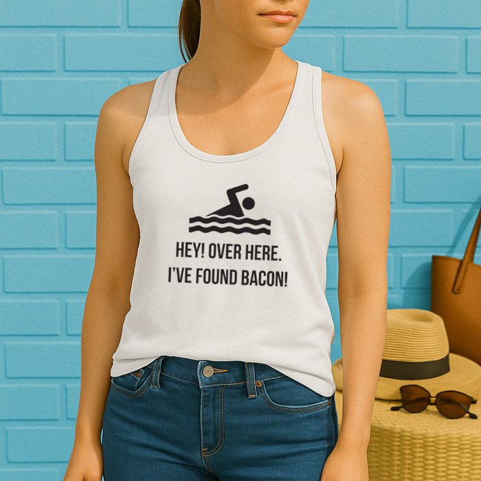 I've Found Bacon! Funny Swimmer , Bacon Lovers Womens Tank Top