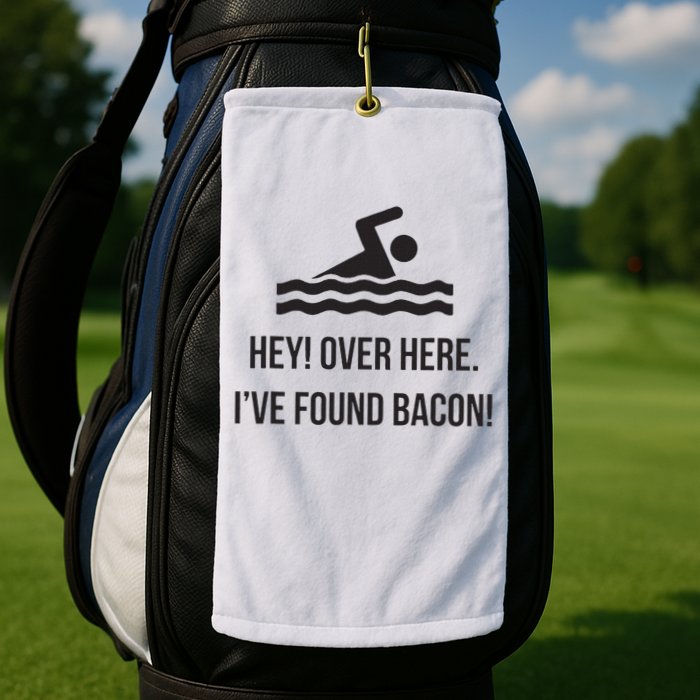 I've Found Bacon! Funny Swimmer , Bacon Lovers Golf Towel