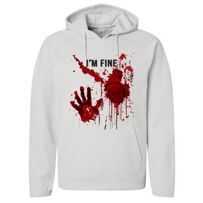 Im Fine Bloody Hand Bloodstained Blood Splatter Halloween Performance Fleece Hoodie