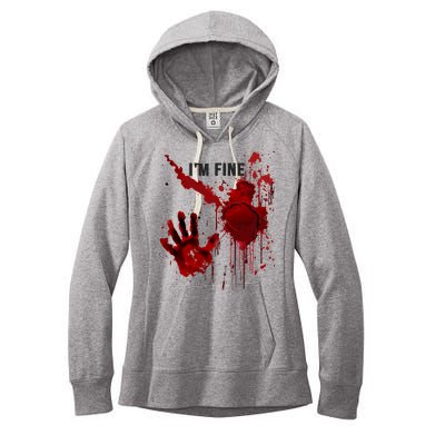 Im Fine Bloody Hand Bloodstained Blood Splatter Halloween Women's Fleece Hoodie