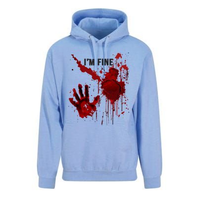 Im Fine Bloody Hand Bloodstained Blood Splatter Halloween Unisex Surf Hoodie