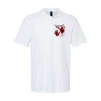 Im Fine Bloody Hand Bloodstained Blood Splatter Halloween Softstyle Adult Sport Polo