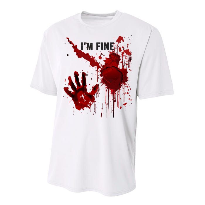 Im Fine Bloody Hand Bloodstained Blood Splatter Halloween Performance Sprint T-Shirt