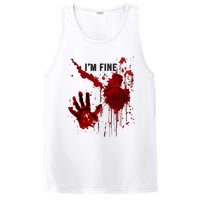 Im Fine Bloody Hand Bloodstained Blood Splatter Halloween PosiCharge Competitor Tank