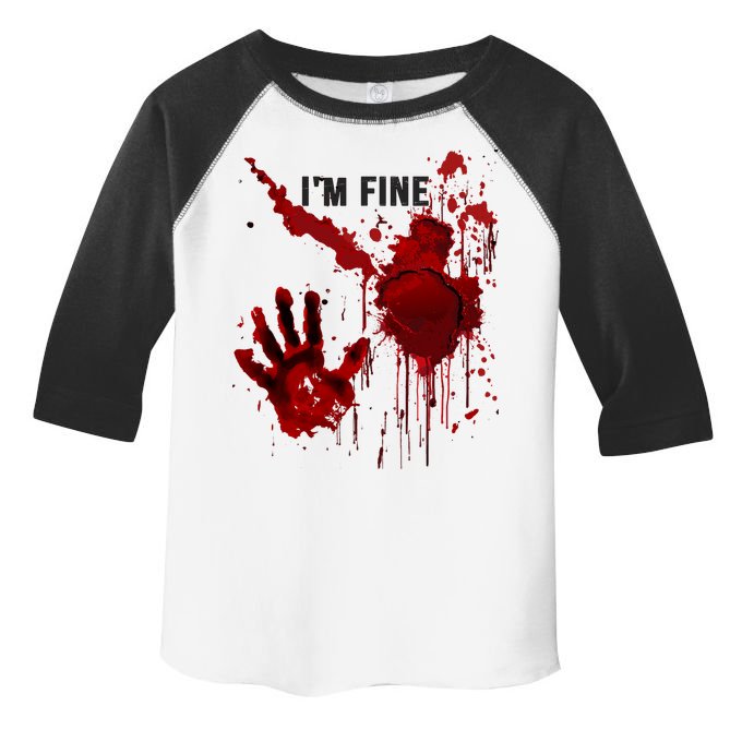Im Fine Bloody Hand Bloodstained Blood Splatter Halloween Toddler Fine Jersey T-Shirt