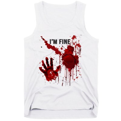 Im Fine Bloody Hand Bloodstained Blood Splatter Halloween Tank Top