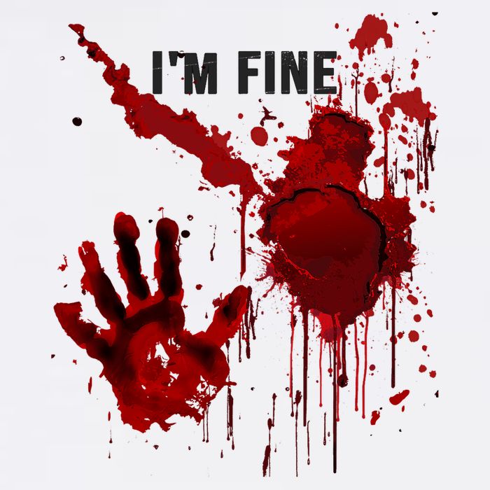 Im Fine Bloody Hand Bloodstained Blood Splatter Halloween Toddler T-Shirt
