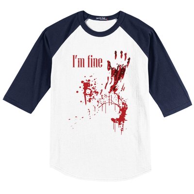 IM Fine Bloody Halloween Baseball Sleeve Shirt