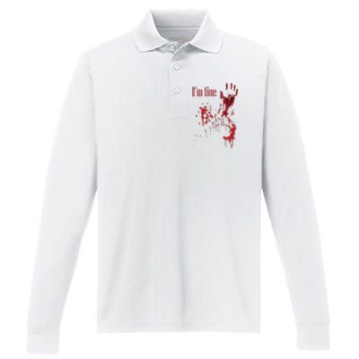 IM Fine Bloody Halloween Performance Long Sleeve Polo