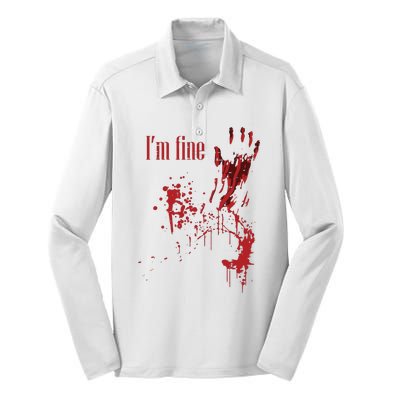 IM Fine Bloody Halloween Silk Touch Performance Long Sleeve Polo