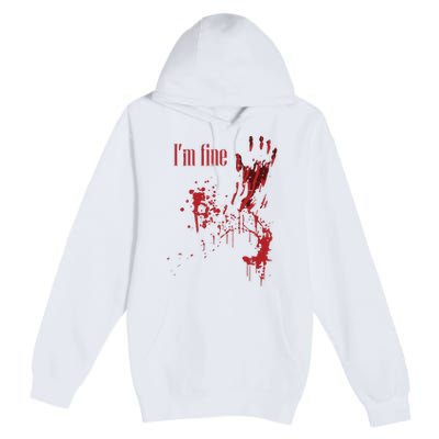 IM Fine Bloody Halloween Premium Pullover Hoodie