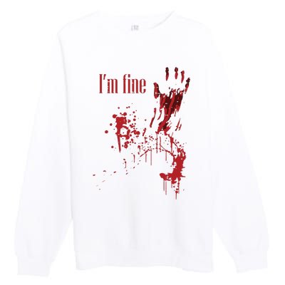 IM Fine Bloody Halloween Premium Crewneck Sweatshirt