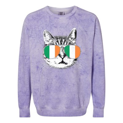 Irish Flag Cat T St. Patrick's Day Catrick's Cattys Colorblast Crewneck Sweatshirt