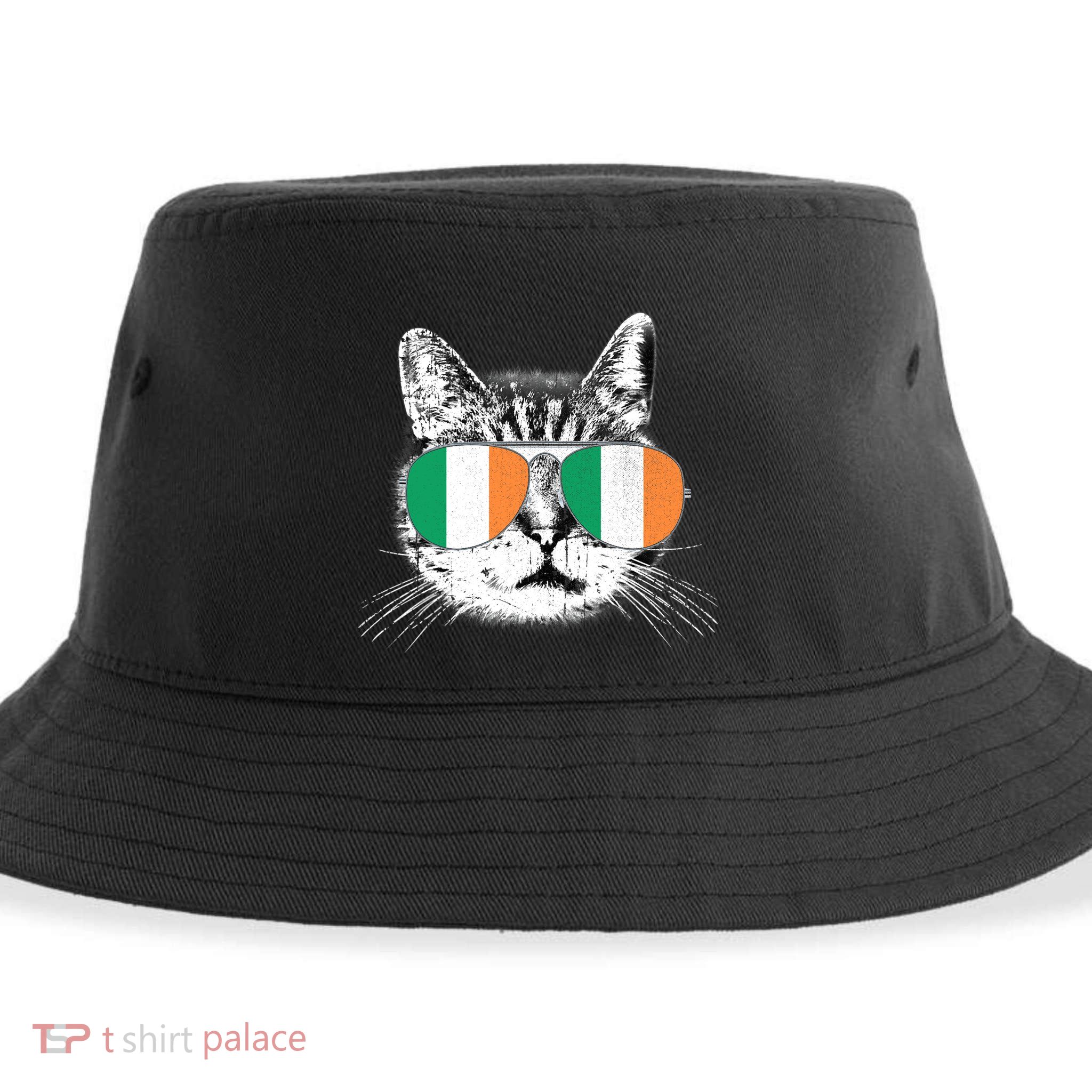 Irish Flag Cat T St. Patrick's Day Catrick's Cattys Sustainable Bucket Hat