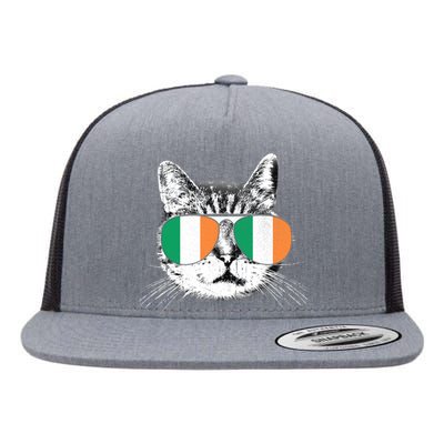 Irish Flag Cat T St. Patrick's Day Catrick's Cattys Flat Bill Trucker Hat