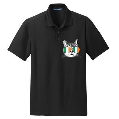 Irish Flag Cat T St. Patrick's Day Catrick's Cattys Dry Zone Grid Polo