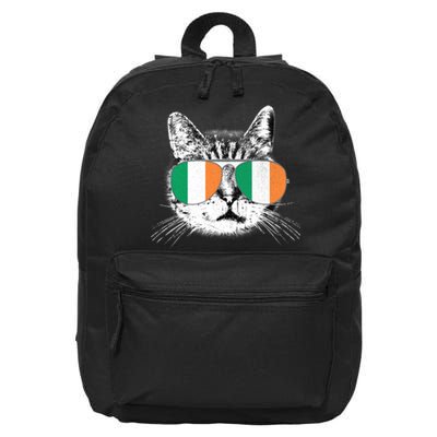 Irish Flag Cat T St. Patrick's Day Catrick's Cattys 16 in Basic Backpack