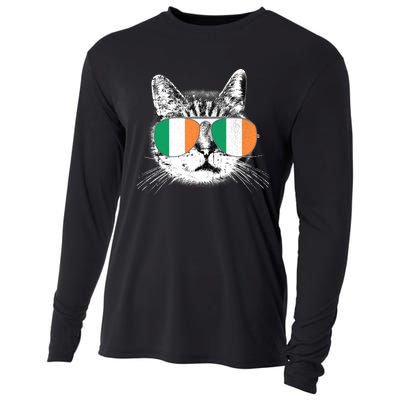 Irish Flag Cat T St. Patrick's Day Catrick's Cattys Cooling Performance Long Sleeve Crew