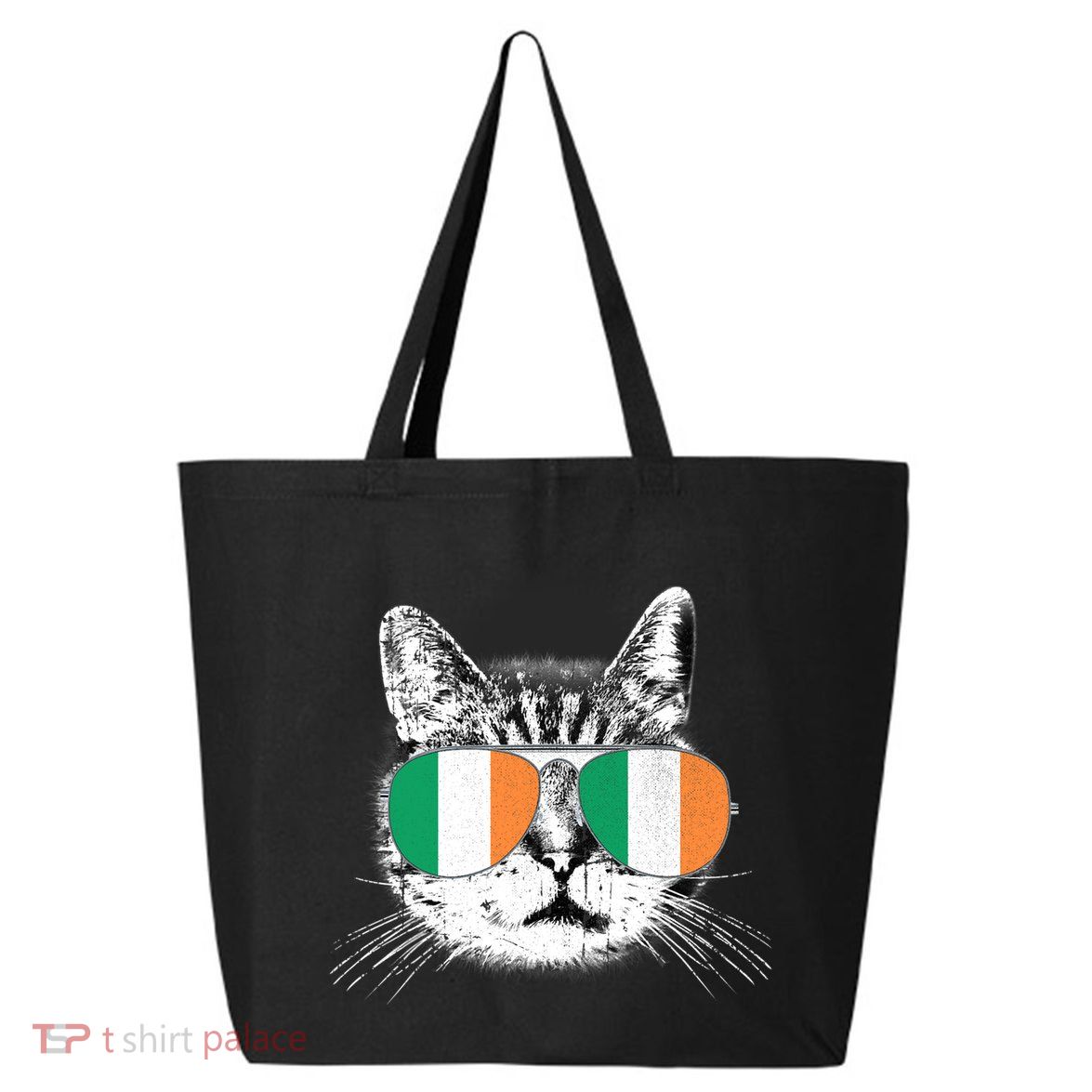 Irish Flag Cat T St. Patrick's Day Catrick's Cattys 25L Jumbo Tote