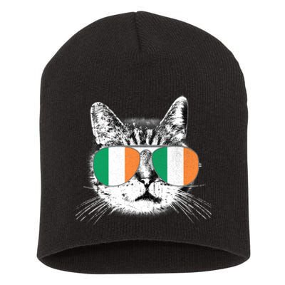 Irish Flag Cat T St. Patrick's Day Catrick's Cattys Short Acrylic Beanie