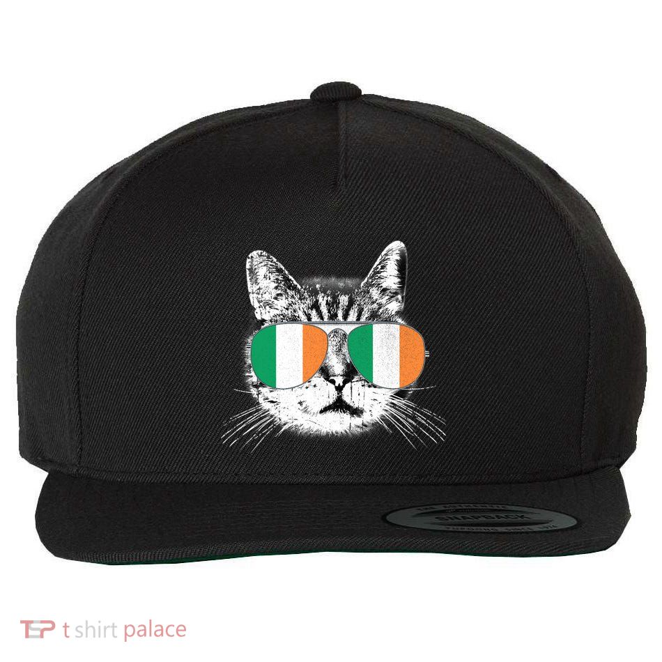 Irish Flag Cat T St. Patrick's Day Catrick's Cattys Wool Snapback Cap