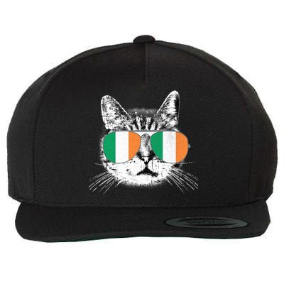 Irish Flag Cat T St. Patrick's Day Catrick's Cattys Wool Snapback Cap