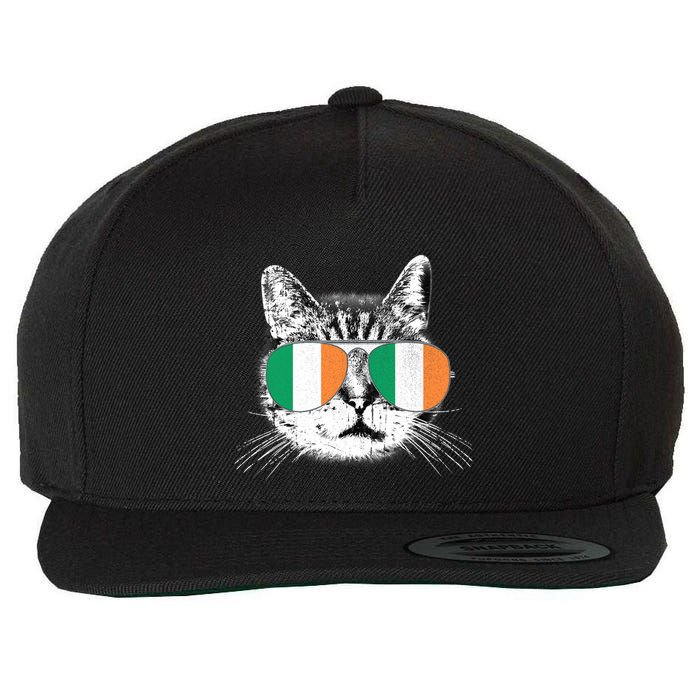 Irish Flag Cat T St. Patrick's Day Catrick's Cattys Wool Snapback Cap