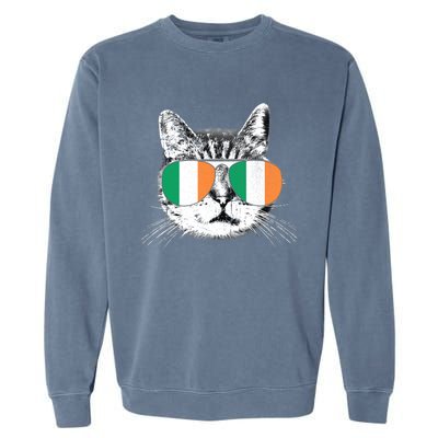 Irish Flag Cat T St. Patrick's Day Catrick's Cattys Garment-Dyed Sweatshirt