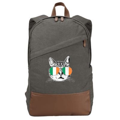 Irish Flag Cat T St. Patrick's Day Catrick's Cattys Cotton Canvas Backpack