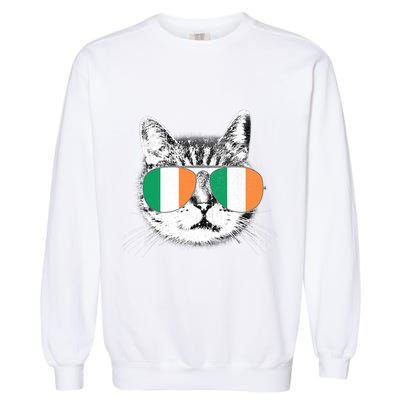 Irish Flag Cat T St. Patrick's Day Catrick's Cattys Garment-Dyed Sweatshirt
