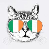 Irish Flag Cat T St. Patrick's Day Catrick's Cattys Garment-Dyed Sweatshirt