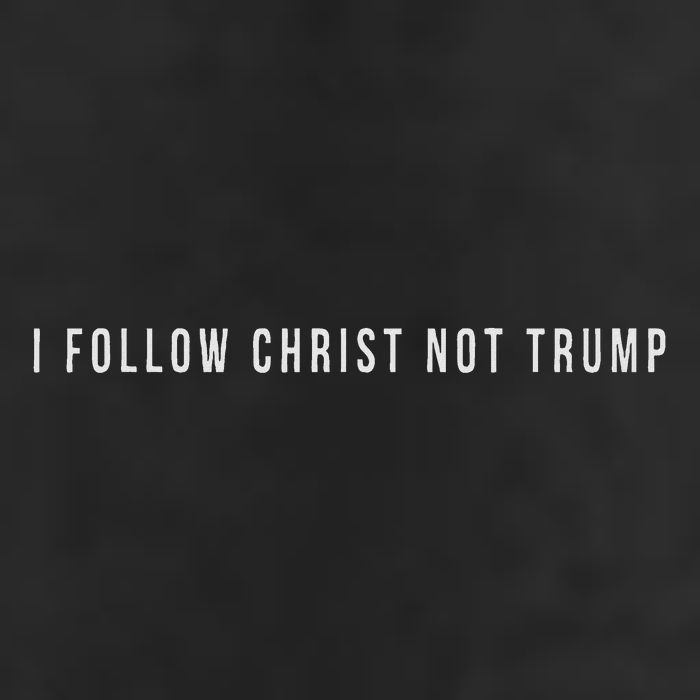 I Follow Christ Not Trump Resist Christian Political Protest 7 Panel Mesh Trucker Snapback Hat
