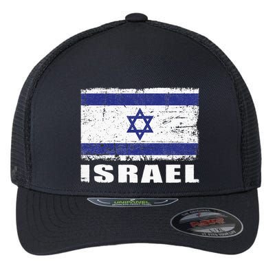 Isreal Flag Country Flag Isreal Flexfit Unipanel Trucker Cap