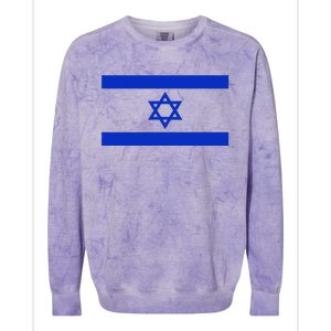 Israeli Flag Cool Jew Hanukkah Flags Israel Colorblast Crewneck Sweatshirt