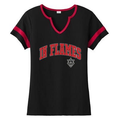 In Flames Collegiate Ladies Halftime Notch Neck Tee