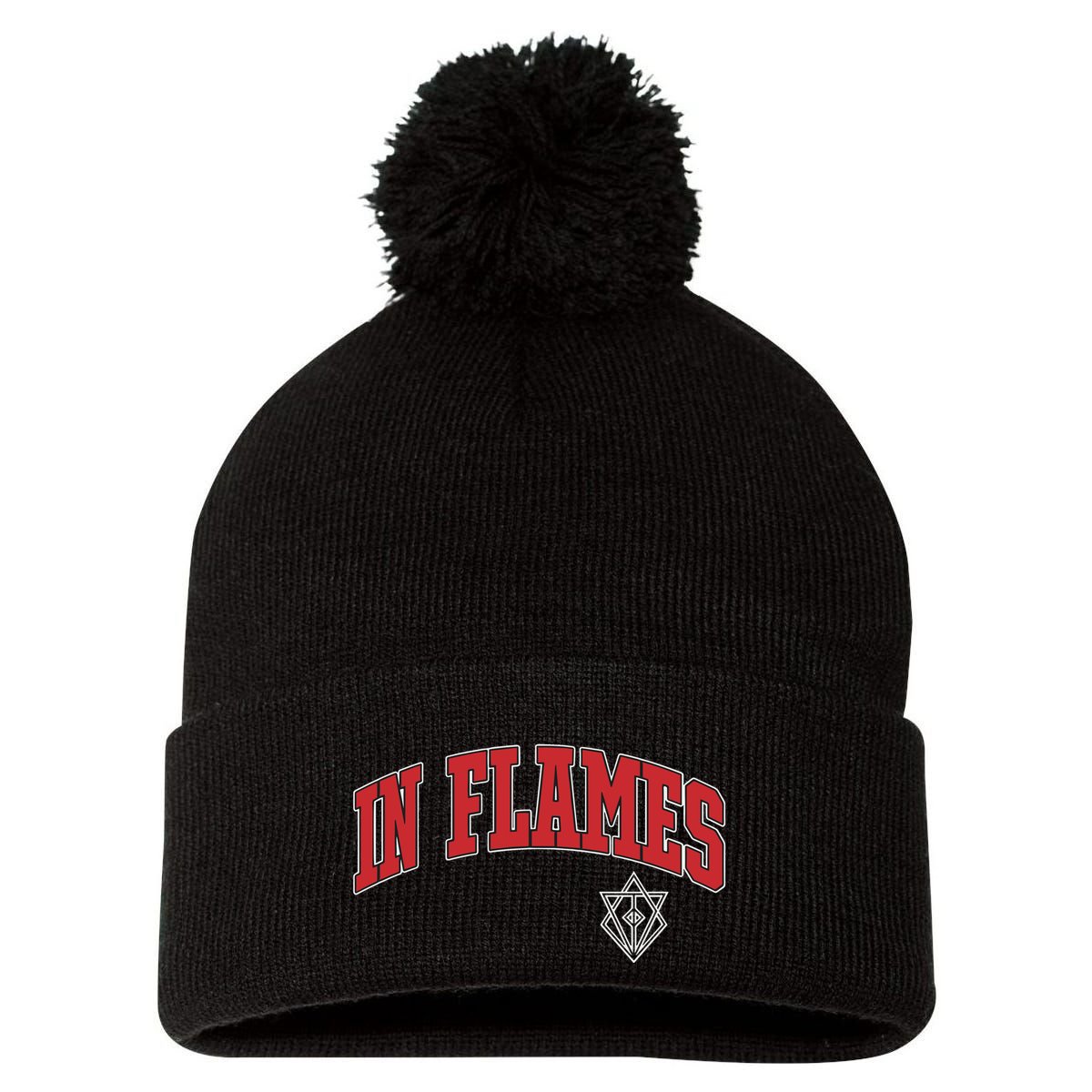 In Flames Collegiate Pom Pom 12in Knit Beanie