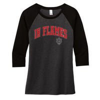 In Flames Collegiate Women's Tri-Blend 3/4-Sleeve Raglan Shirt