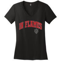 In Flames Collegiate Women's V-Neck T-Shirt