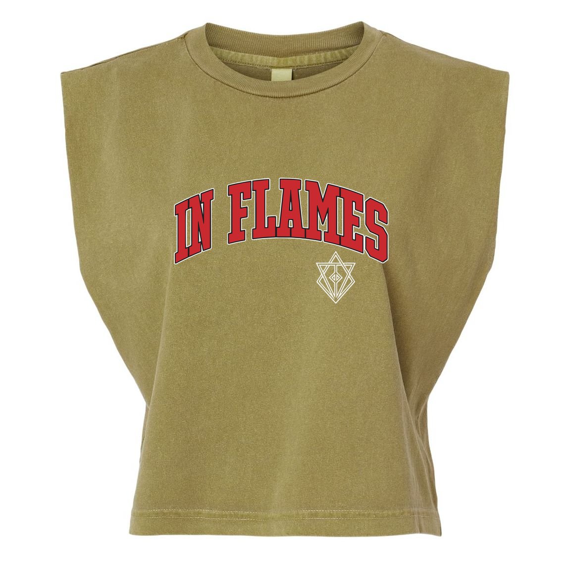 In Flames Collegiate Garment-Dyed Women's Muscle Tee