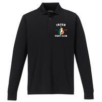 Irish Fight Club Funny Irish Boxing Gift Performance Long Sleeve Polo