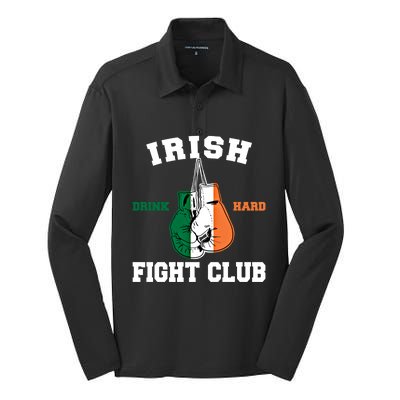 Irish Fight Club Funny Irish Boxing Gift Silk Touch Performance Long Sleeve Polo